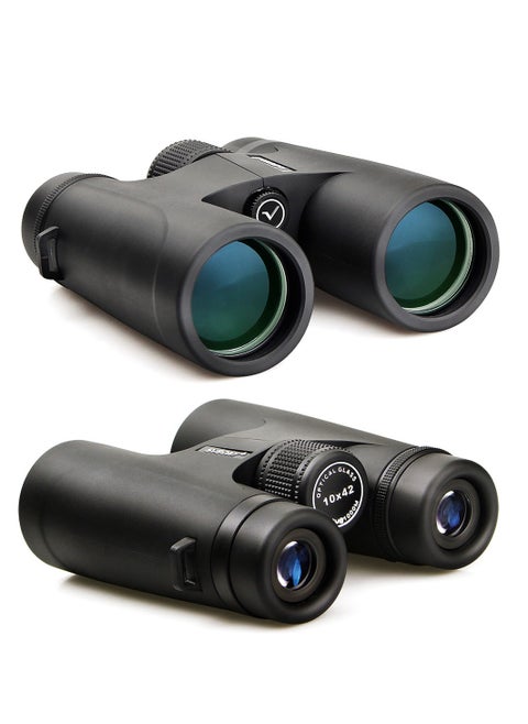 Binoculars 10x42 HD Low Light – Compact & Portable, Wide Field of View, Multi-Coated BK-7 Optics, Twist-Up Eyecups, Sharp & Clear Imaging, Ideal for Bird Watching, Camping & Outdoor