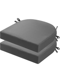 PRIME PIGEON PRIME PIGEON Patio D8 Solid Seat Cushion for Chair Waterproof Indoor and Outdoor Comfortable Patio Foam Cushions Round Corner Grey Set2 Cushion Thinkness 5cm 