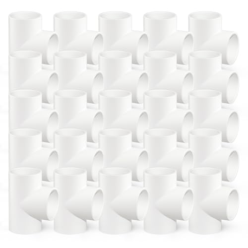 GASHER 25PCS PVC Pipe Fitting 34 x 34 x 34 PVC Tee Furniture Grade Pipe Socket Fittings For Home or Industrial - Image 1