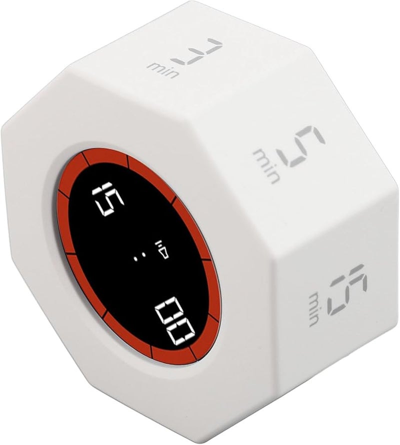 White Rechargeable Timer With G Sensor 900 MAh Productivity Assistant - Image 5