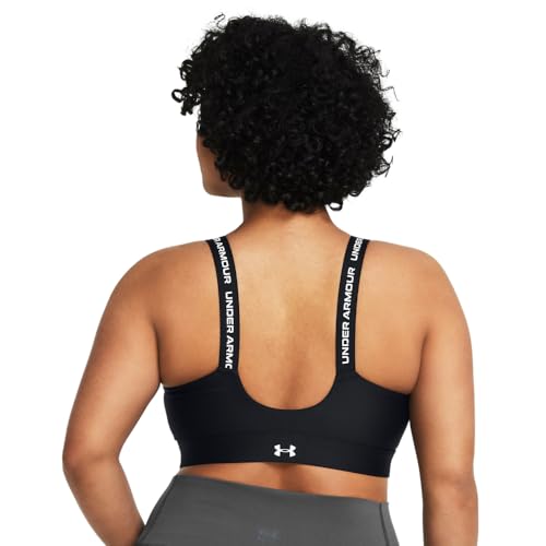 Under Armour Womens Infinity High Impact Zip Sports Bra, (001) Black / / White, X-Small A-C - Image 3
