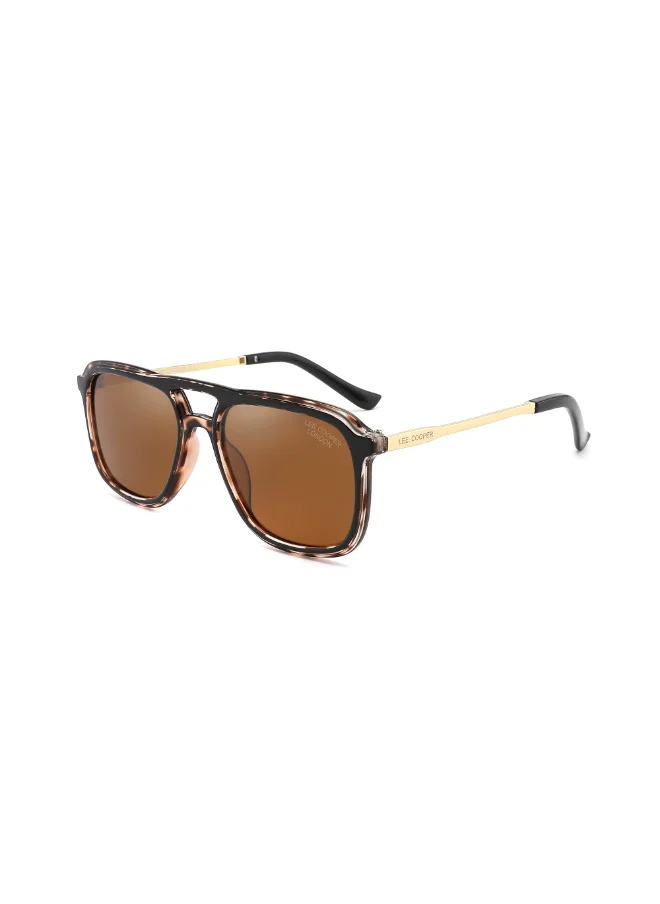 لي كوبر Polarized Sunglasses Brown Frame Brown Mirror Lens 55mm  - LC1023C03