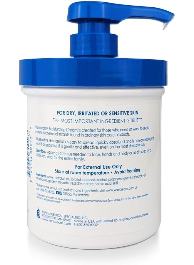 Vanicream Moisturizing Skin Cream With Pump Dispenser - 16 Fl Oz (1 Lb) - Moisturizer Formulated Without Common Irritants For Those With Sensitive Skin - Image 2