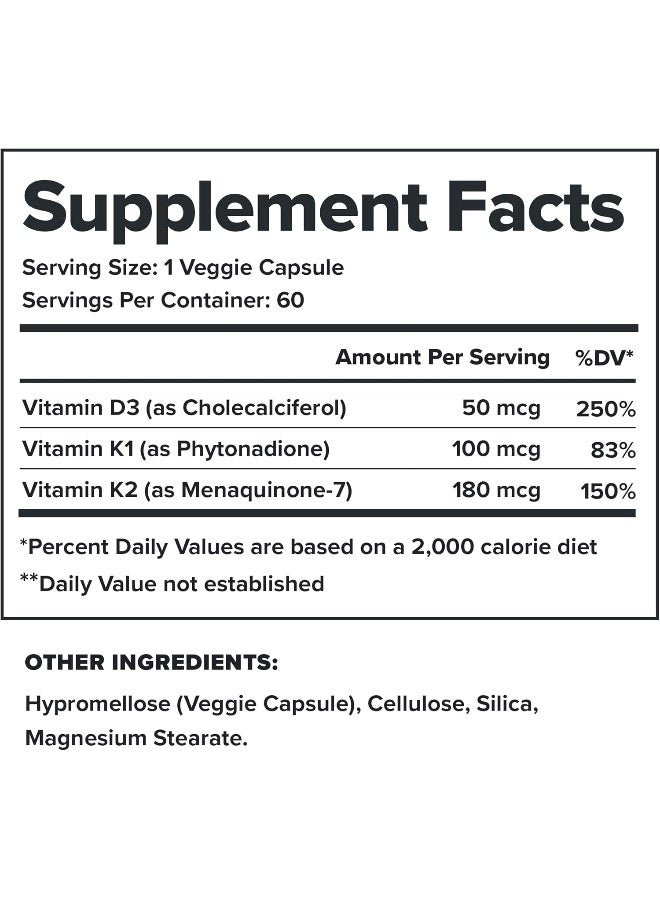 Legion مكمل فيتامين د+ك من ليجيون - فيتامين د3، ك1 وك2 - Image 2