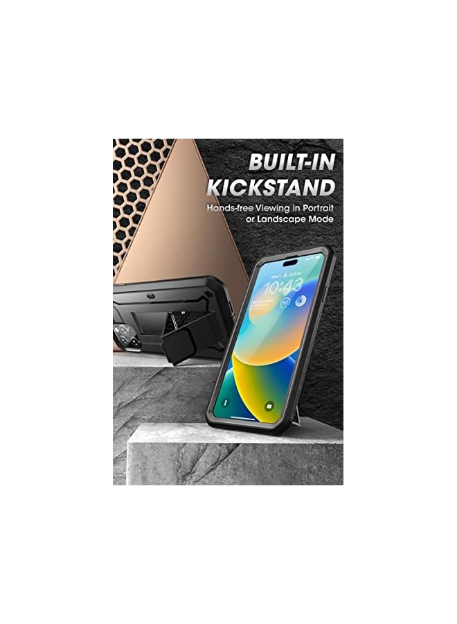 SupCase Unicorn Beetle Pro Case for iPhone 14 Pro 6.1", with Built-in Screen Protector & Kickstand & Belt-Clip Heavy Duty Rugged Case - Image 5