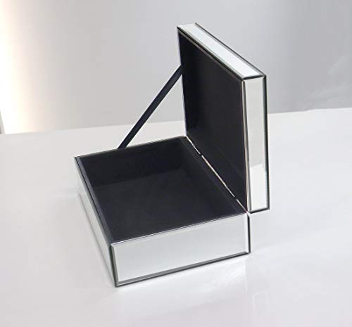 QMDECOR Silver Glass Mirrored Jewelry Box Beautiful Finish Storage Sturdy Organizer High-end Jewelry Organizer Luxury Big Vanity Mirror Box Keepsake Box Attractive Substantial Well Made Jewelry Box - Image 4