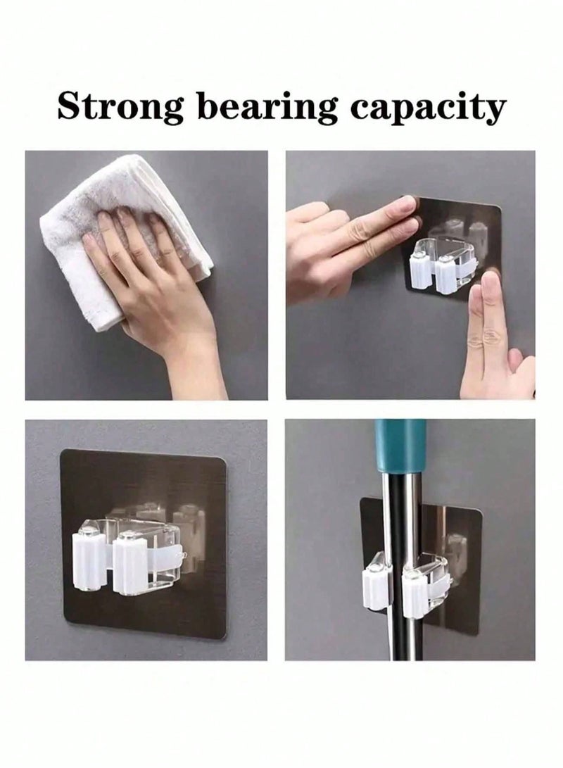 Wall Mounted Broom Holder – 10 Pieces Mop & Brush Organizer for Kitchen & Bathroom Multicolour - Image 3