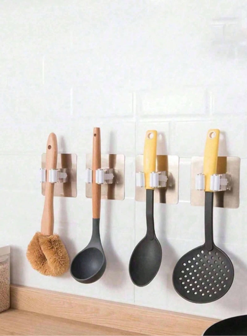 Wall Mounted Broom Holder – 10 Pieces Mop & Brush Organizer for Kitchen & Bathroom Multicolour - Image 4