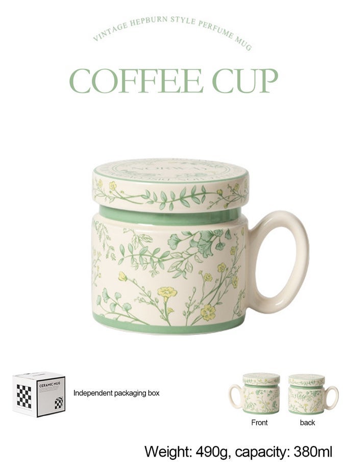 DUSTPROOF MILK COFFEE CERAMIC CUP, OFFICE CUP, COUPLE CUP, COVERED CERAMIC COFFEE CUP, WATER CUP, PRINTED GIFT, CERAMIC TEA COFFEE CUP, WOMEN'S BIRTHDAY GIFT, HOLIDAY GIFT
