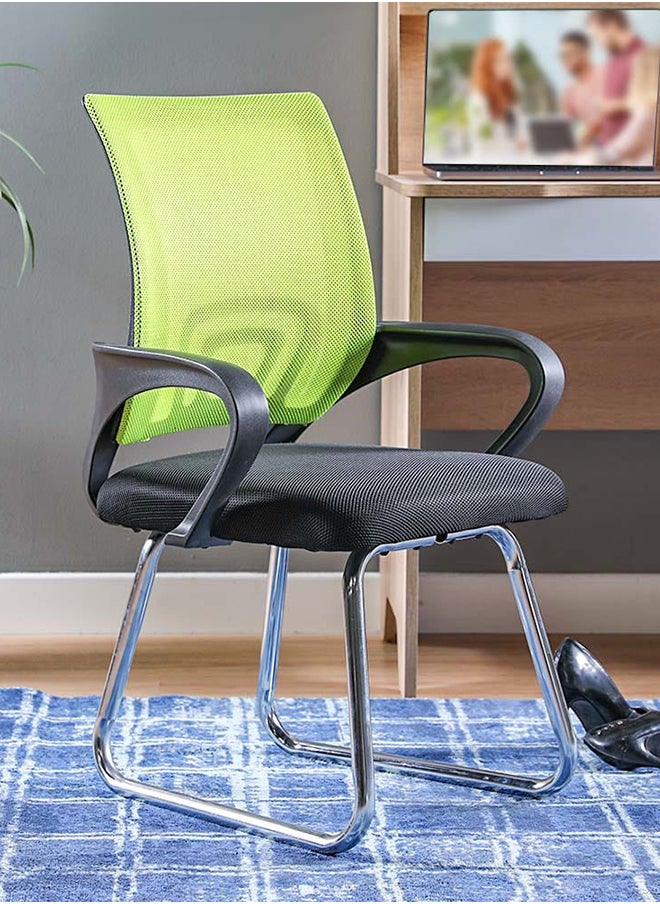 DANUBE HOME New Acqua Visitor Chair Ergonomic Gaming Chair Modern Home Computer Chair Fixed Mesh Office Chair Fixed Lumbar Executive Chair With Armrest 56x52x83 cm Green  - Image 1