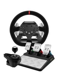 V10 900 Degree Force Feedback Vibration Gaming Steering Wheel With Shifter For PC/PS3/PS4/Xbox One/Series/Switch - wired