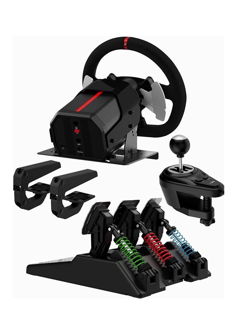 PXN - V10 900 Degree Force Feedback Vibration Gaming Steering Wheel With Shifter For PC/PS3/PS4/Xbox One/Series/Switch - wired - Image 1