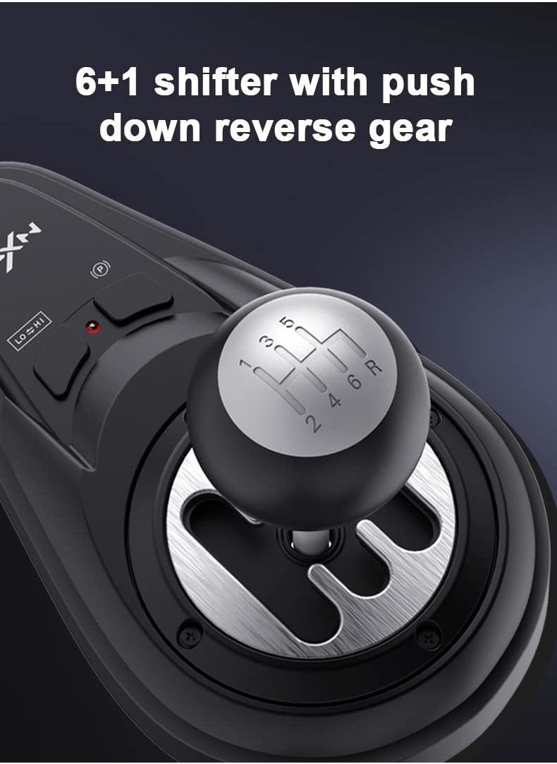 PXN - V10 900 Degree Force Feedback Vibration Gaming Steering Wheel With Shifter For PC/PS3/PS4/Xbox One/Series/Switch - wired - Image 1