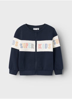 Kids Text Print Cardigan