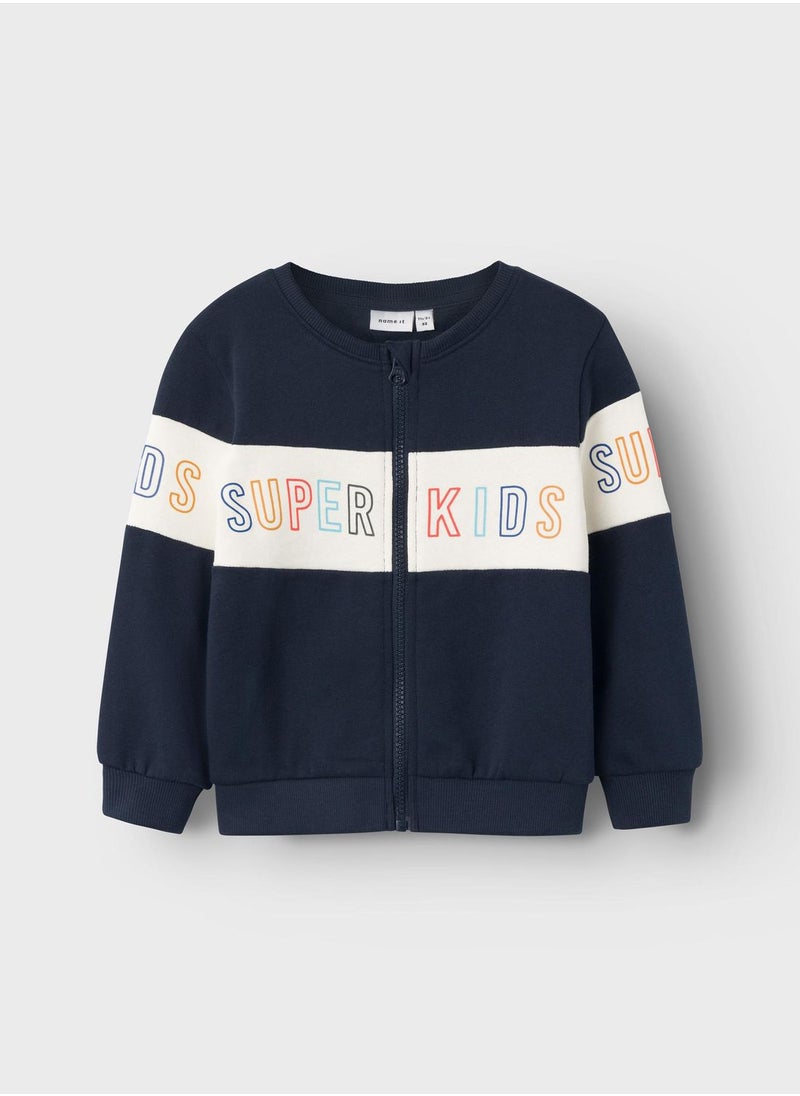 NAME IT - Kids Text Print Cardigan - Image 1