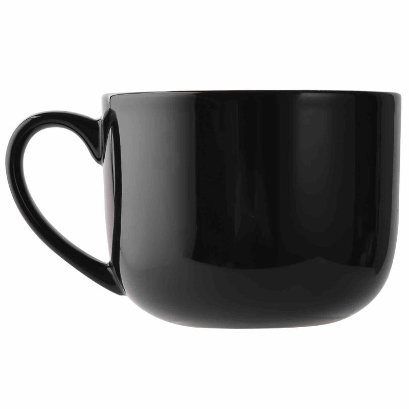 CAILIDE 50oz lagrge Ceramic Soup Mug with Handles for Coffee Tea Ice Cream Cereal Black