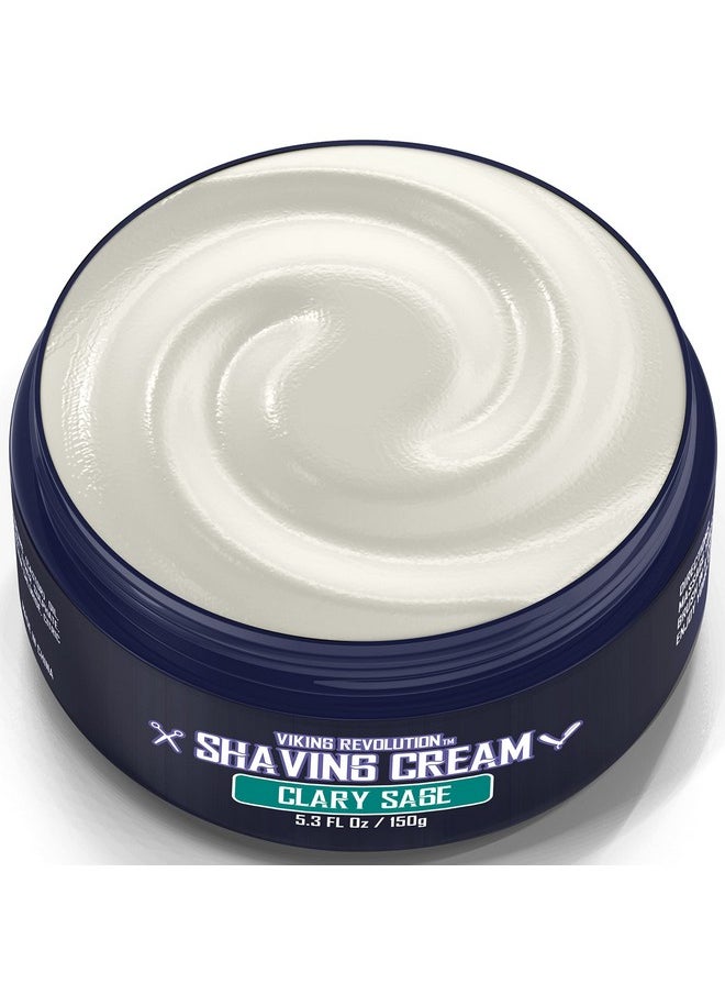Viking Revolution Luxury Shaving Cream Clary Sage Scent Soft Smooth & Silky Shaving Soap Rich Lather For The Smoothest Shave 5.3Oz  - Image 4