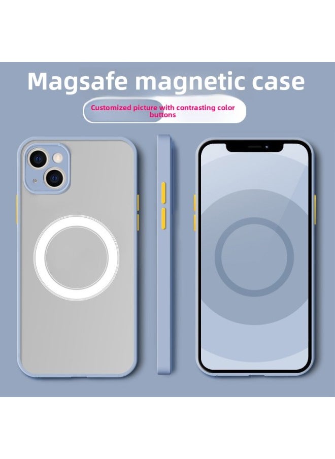 Generic For Apple 16promax Mobile Phone Case Magesafe Matte Skin Feeling Magnetic IPhone15 Protective Cover New-Color:Frosted Skin Feeling + Magnetic Absorption-purple-Applicable Model:iPhoneXS  - Image 4