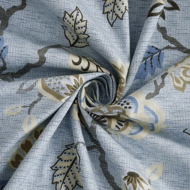 Swayam Floral Design 350 GSM Pure Cotton Double Winter Quilt, Blue and Grey - Image 3