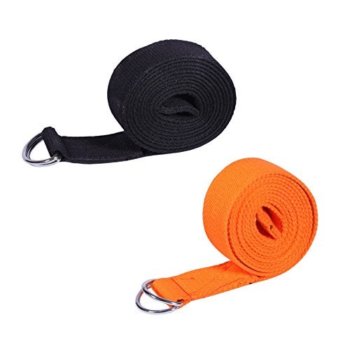 Footmate Yoga Belt for Men and Women Pack Of 2 | Yoga Strap with Extra Safe Adjustable D-Ring Buckle | 8 FT Long Durable and Premium Cotton Stretch Band Use for Yoga, Pilates, Gym, Fitness - Image 2