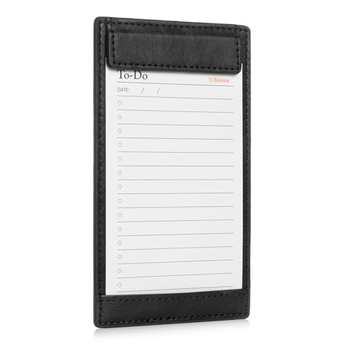 Notsu Note Card Holder | Minimalist 3x5 Inch Index Card Holder Handheld Case in Premium Black Vegan Leather with 25 To Do List Notecards - Image 1