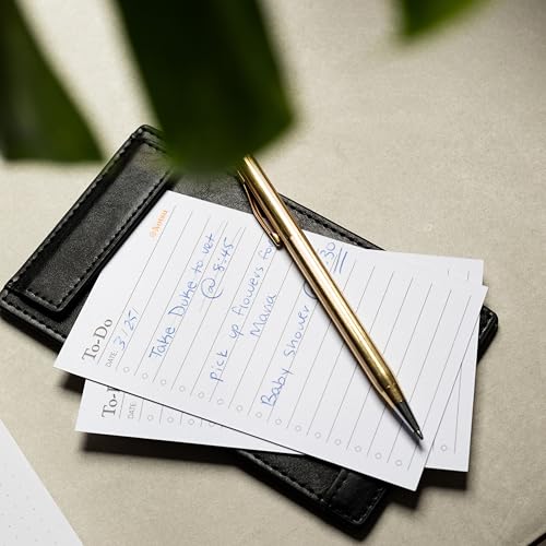 Notsu Note Card Holder | Minimalist 3x5 Inch Index Card Holder Handheld Case in Premium Black Vegan Leather with 25 To Do List Notecards - Image 5