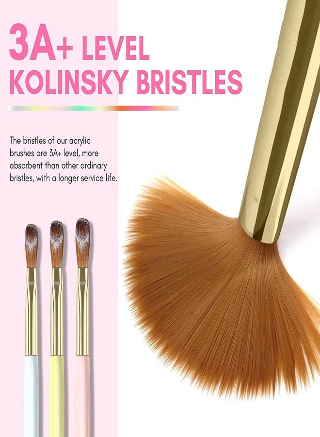 Ruby Face Rubyface X Nails 9PCS Acrylic Nail Brush Set, Nail Art Brushes Set Nail Art Design Pen Painting Tools Fingernail Brush for Acrylic Powder Application Nail Extension 3D Carving Size 4/6/8/10/12/14/16/18/20 - Image 3