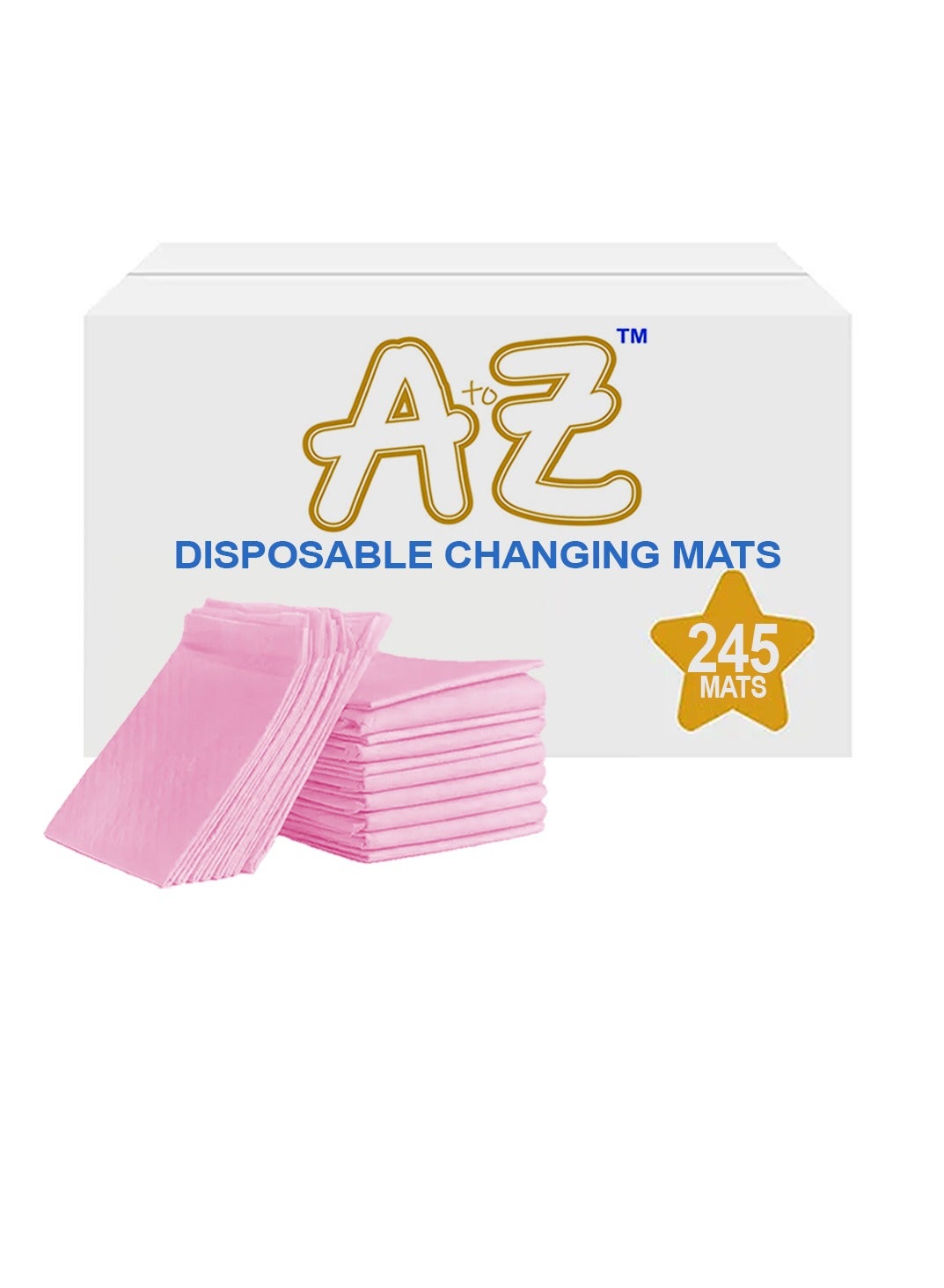 A to Z - Disposable Changing Mat size (45cm x 60cm) Large- Premium Quality for Baby Soft Ultra Absorbent Waterproof - Pack of 245-Pink