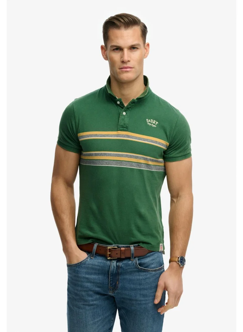 Vintage Stripe Jersey Polo Shirt