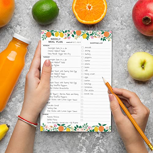 Sweetzer & Orange Fruity Weekly Meal Planner and Grocery List Magnetic Notepad. 7x10” Meal Planning Pad with Tear Off Shopping List. Plan Weekly Menu Food for Weight Loss or Dinner List for Family! - Image 5