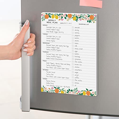 Sweetzer & Orange Fruity Weekly Meal Planner and Grocery List Magnetic Notepad. 7x10” Meal Planning Pad with Tear Off Shopping List. Plan Weekly Menu Food for Weight Loss or Dinner List for Family! - Image 3