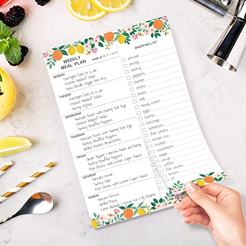 Sweetzer & Orange Fruity Weekly Meal Planner and Grocery List Magnetic Notepad. 7x10” Meal Planning Pad with Tear Off Shopping List. Plan Weekly Menu Food for Weight Loss or Dinner List for Family! - Image 4