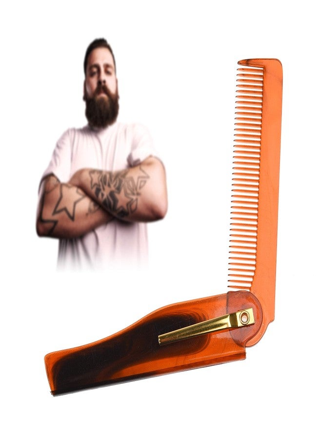 Kare Kind Kare & Kind Folding Pocket Comb for Men - 4 Pc Fine Tooth Comb (2 Brown and 2 Black Set) - For Styling Hair, Mustache, Beard - Men's Grooming - Ideal Gift - Image 3