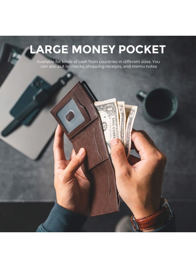 VULKIT محفظة بطاقات للرجال، محفظة قابلة للفتح، إغلاق مغناطيسي، حماية RFID، محفظة جلدية ثلاثية الطي - Image 3