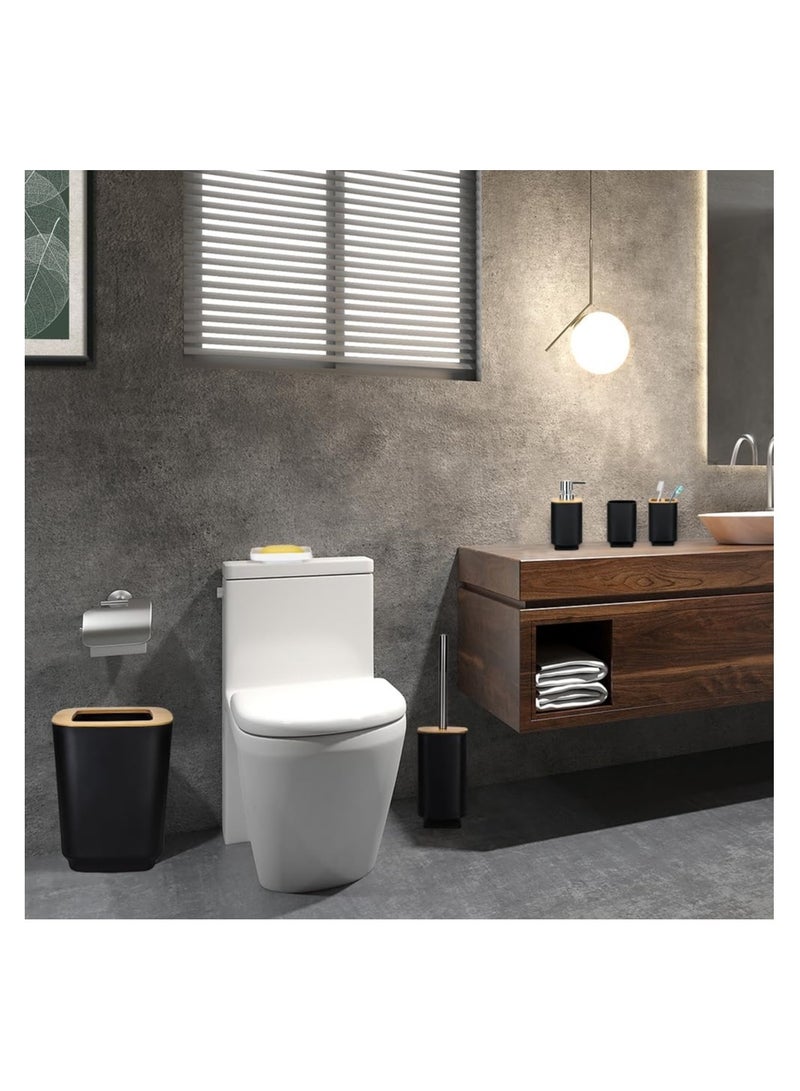 6 Piece Bathroom Accessories Set Black  - Image 5