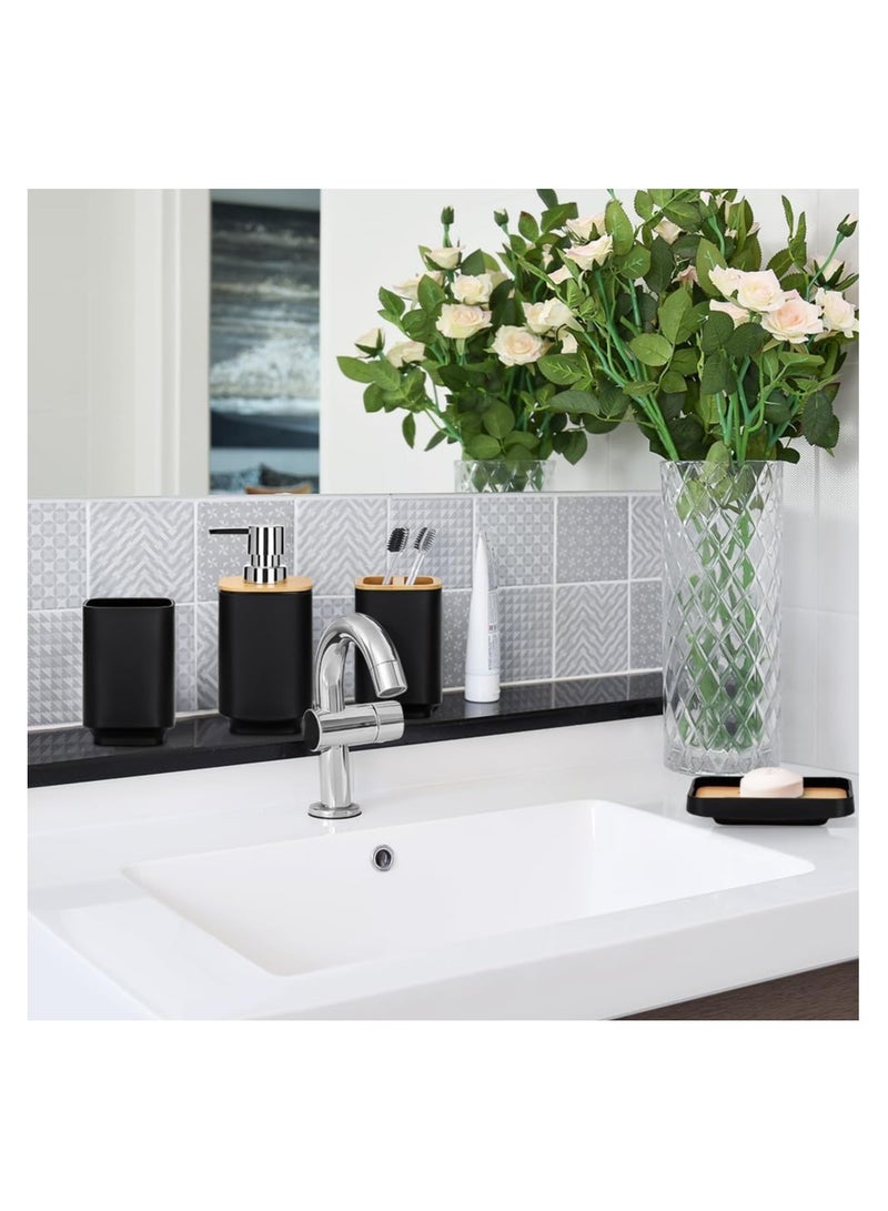 6 Piece Bathroom Accessories Set Black  - Image 3