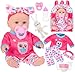 iBayda 12 Baby Doll in Gift Box with Backpack Carrier Clothes Feeding Bottle Pacifier Diaper and a Toy Rabbit Accessories First Baby Dolls for Girls 3 Years and Up - Image 2