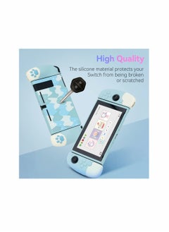 KASTWAVE KASTWAVE Cute Soft Silicone Protective Case Compatible with for Nintendo Switch Console and for Joy Con- Shock-Absorption and Anti-Scratch Slim Cover Case with Ergonomic Design for Switch -- Blue  - Image 5