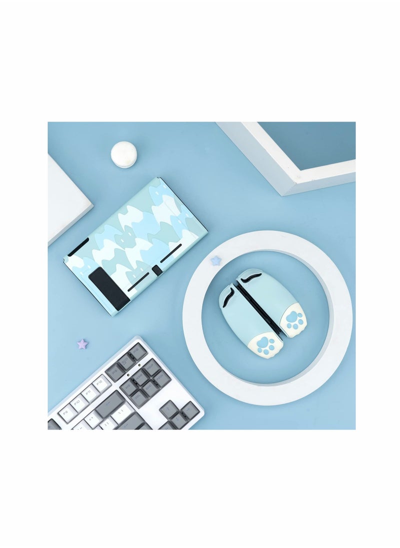 KASTWAVE - KASTWAVE Cute Soft Silicone Protective Case Compatible with for Nintendo Switch Console and for Joy Con- Shock-Absorption and Anti-Scratch Slim Cover Case with Ergonomic Design for Switch -- Blue - Image 1