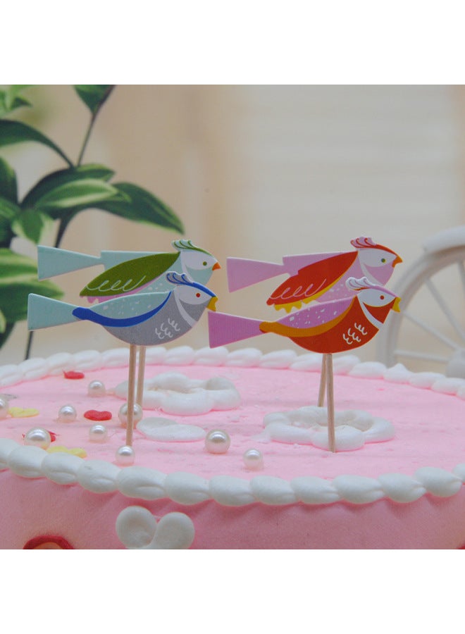 Cake Decoration Card Beard Toothpick Plug-in Shark Turtle Baking Dress-Up Peacock Butterfly Flag-Specifications:Mermaid Toothpick - Image 4