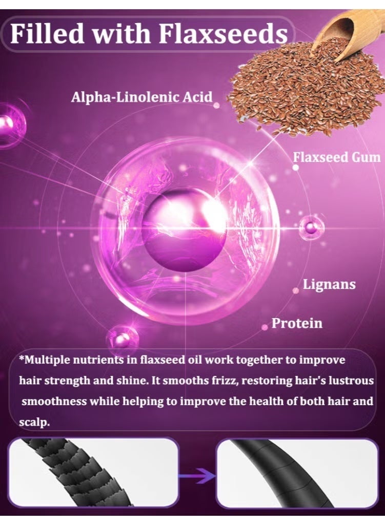 Deep Conditioning Microwavable Heat Cap, Hot Head Cap to Hydrate, Moisturize and Condition, 100% Natural Cotton Flaxseed Seed Interior (Purple) - Image 5