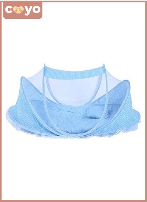 Zipper Closure and White Dot Polka Print Baby Comfortable Cool Mosquito Net Cover (0-3 Y), Breathable, Portable