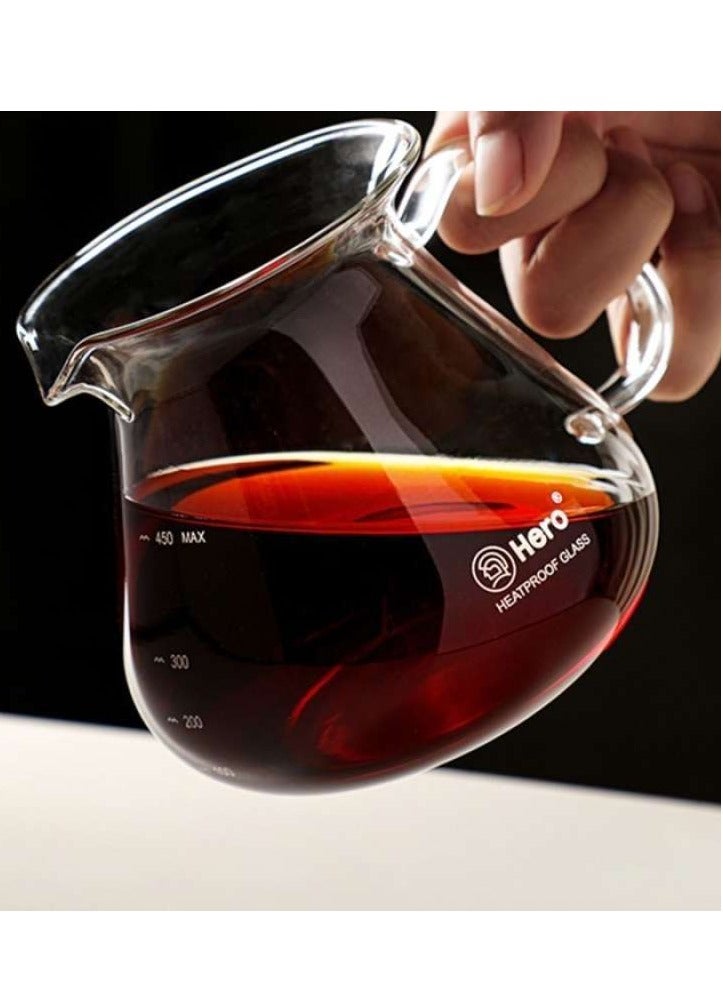 zeroHero Coffee Glass Server- Original Glass Server -High Borosilicate Glass- Heat Resistant Coffee Carafe - Coffee Pot with Lid -(450ml) - Image 4