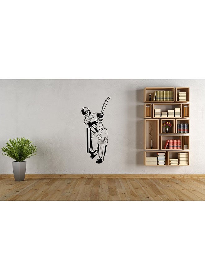 NIBEMINENT Cricket Batsman Wall Sticker Black 45x110cm