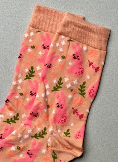 The Socks Hype 3 Pairs Pink Bunny Cotton Soft Funny Socks for Men Women | Casual Crew Colorful Cartoon Novelty Socks | Unisex Comfortable Dress Socks for Everyday Wear  - Image 4