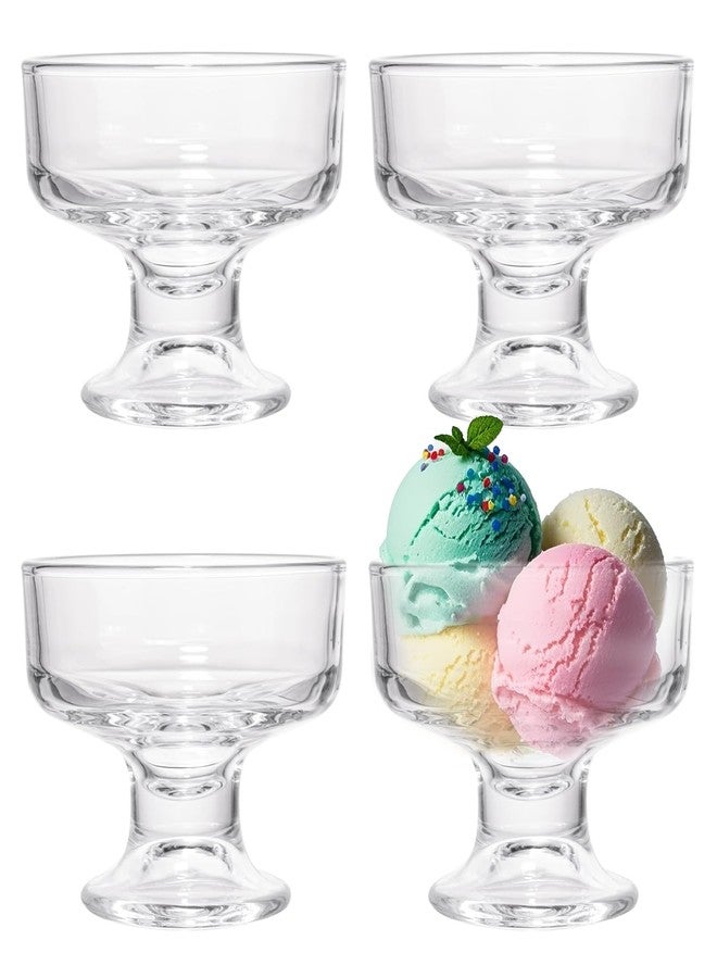 PYVYLO Glass Dessert Cups Set of 4,6.8oz Ice Cream Bowls,Pudding Cups for Parties Ideal for Sundae,Fruit,Ice Cream,Pudding,Small Snacks - Image 1