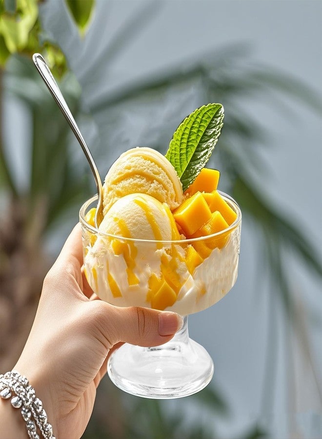 PYVYLO Glass Dessert Cups Set of 4,6.8oz Ice Cream Bowls,Pudding Cups for Parties Ideal for Sundae,Fruit,Ice Cream,Pudding,Small Snacks - Image 2