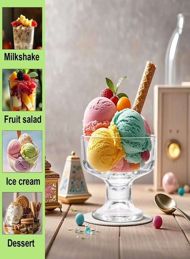 PYVYLO Glass Dessert Cups Set of 4,6.8oz Ice Cream Bowls,Pudding Cups for Parties Ideal for Sundae,Fruit,Ice Cream,Pudding,Small Snacks - Image 4