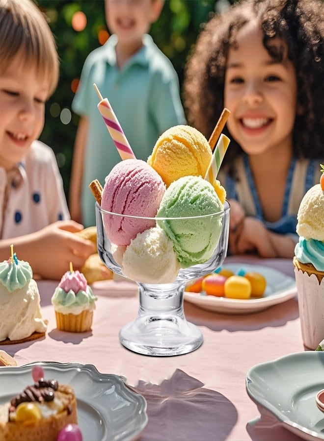 PYVYLO Glass Dessert Cups Set of 4,6.8oz Ice Cream Bowls,Pudding Cups for Parties Ideal for Sundae,Fruit,Ice Cream,Pudding,Small Snacks - Image 5