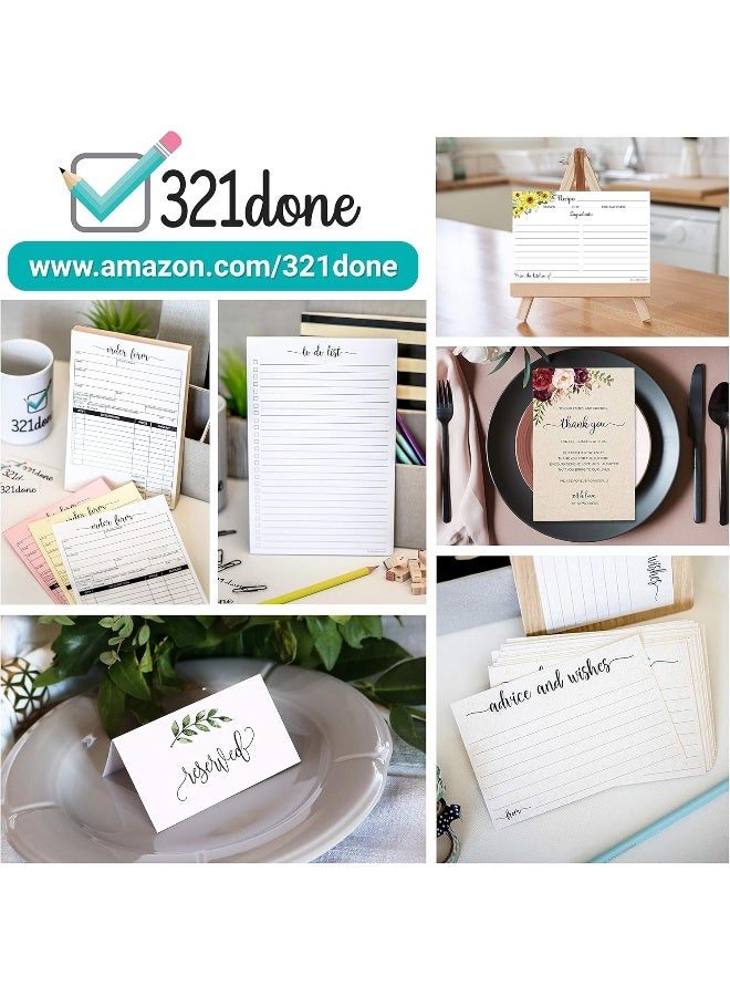 321Done Advice and Wishes for The Mom-to-Be, Made in USA - 4x6 Kraft Tan, Baby Shower Game, Gender Reveal Decor, Simple, Elegant, Minimalist - 50 Cards - Image 4